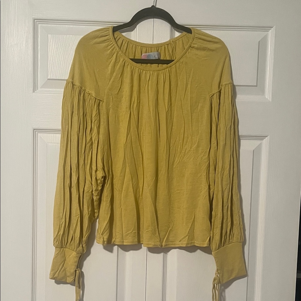 Free People Mustard Blouse